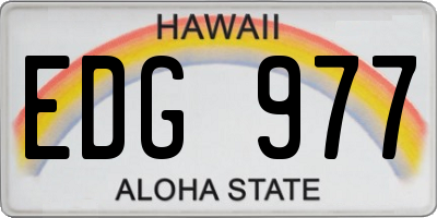 HI license plate EDG977
