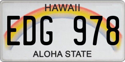 HI license plate EDG978