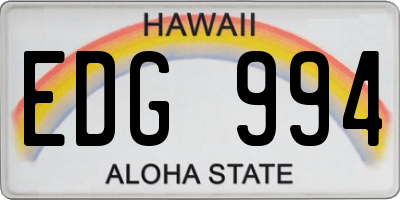 HI license plate EDG994