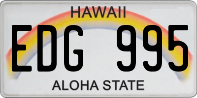 HI license plate EDG995