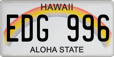 HI license plate EDG996
