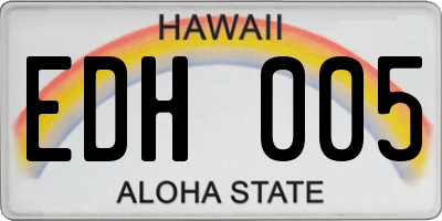 HI license plate EDH005