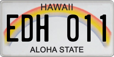 HI license plate EDH011