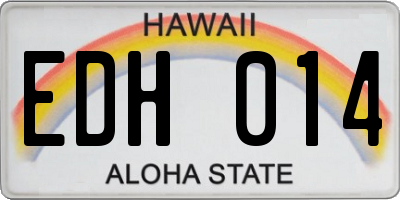 HI license plate EDH014