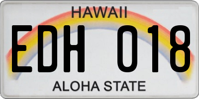 HI license plate EDH018