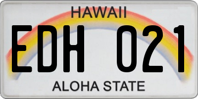 HI license plate EDH021