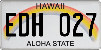 HI license plate EDH027