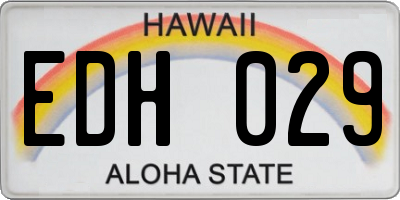 HI license plate EDH029