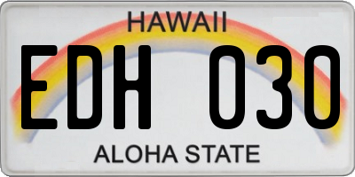 HI license plate EDH030