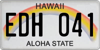 HI license plate EDH041
