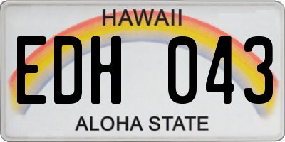 HI license plate EDH043