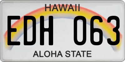 HI license plate EDH063