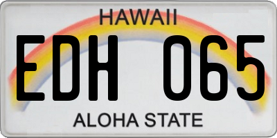 HI license plate EDH065