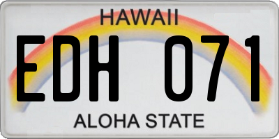 HI license plate EDH071