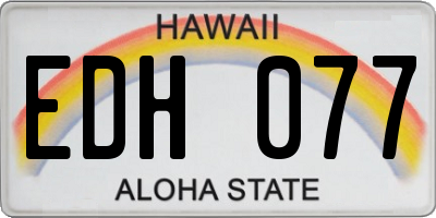 HI license plate EDH077