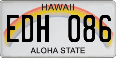 HI license plate EDH086