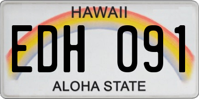 HI license plate EDH091