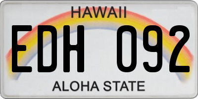 HI license plate EDH092