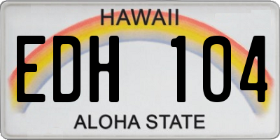 HI license plate EDH104