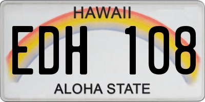HI license plate EDH108