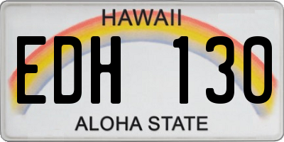HI license plate EDH130