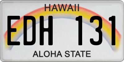 HI license plate EDH131