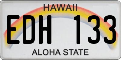 HI license plate EDH133