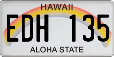 HI license plate EDH135