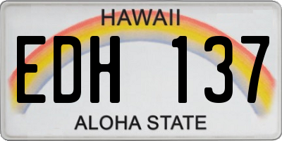 HI license plate EDH137