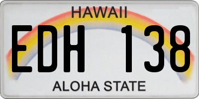 HI license plate EDH138