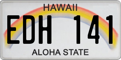 HI license plate EDH141