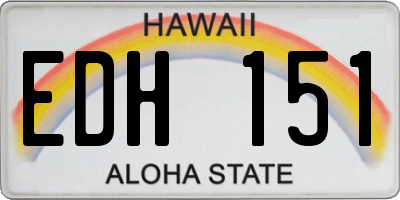 HI license plate EDH151