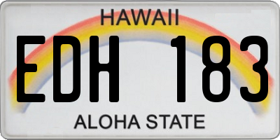 HI license plate EDH183