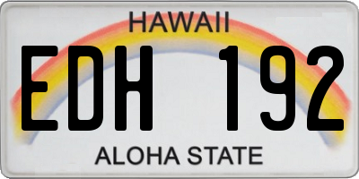 HI license plate EDH192