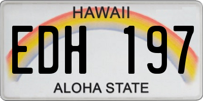 HI license plate EDH197