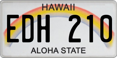 HI license plate EDH210