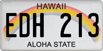 HI license plate EDH213
