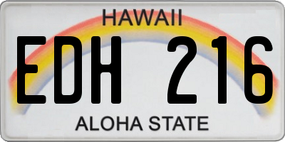 HI license plate EDH216