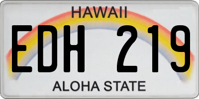 HI license plate EDH219