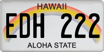 HI license plate EDH222