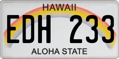 HI license plate EDH233