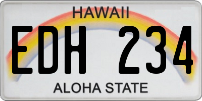 HI license plate EDH234