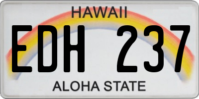 HI license plate EDH237