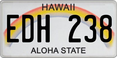 HI license plate EDH238