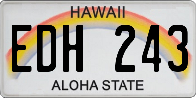 HI license plate EDH243