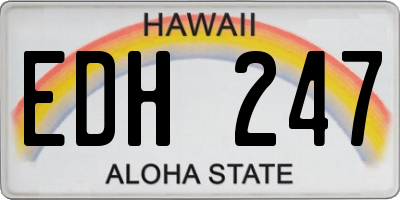 HI license plate EDH247