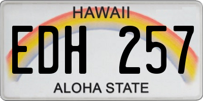 HI license plate EDH257