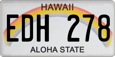 HI license plate EDH278