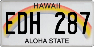 HI license plate EDH287