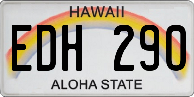 HI license plate EDH290